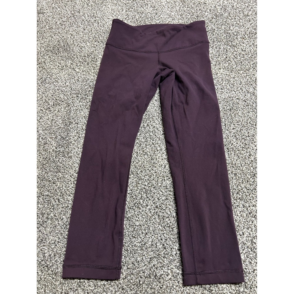 Lululemon Wunder Under Crop Leggings Plum Purple Luon Yoga Pants Womens Size 4